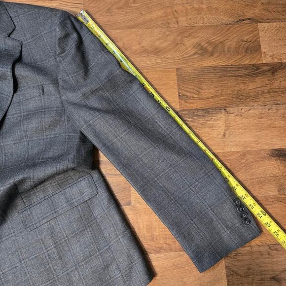 Calvin Klein Macys men's store plaid blazer sport coat jacket size 39R - Picture 8 of 8